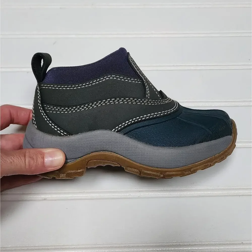 L.L. Bean Kids Storm Chaser Slip-On Ankle Boots Size 10 Toddler Blue & Green